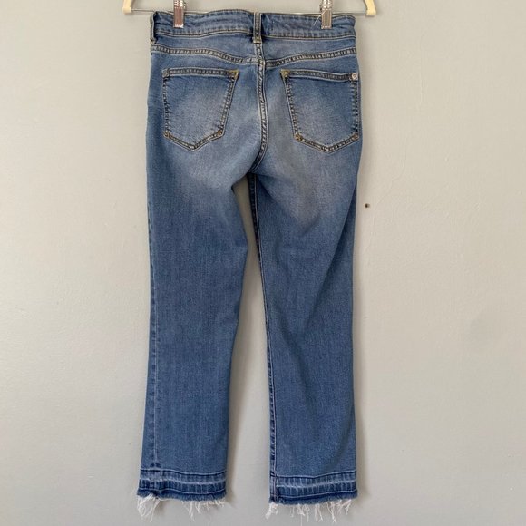 Anthropologie Jeans Pilcro And The Letterpress Distressed Raw Hem Cropped Size 4 - Picture 3 of 14